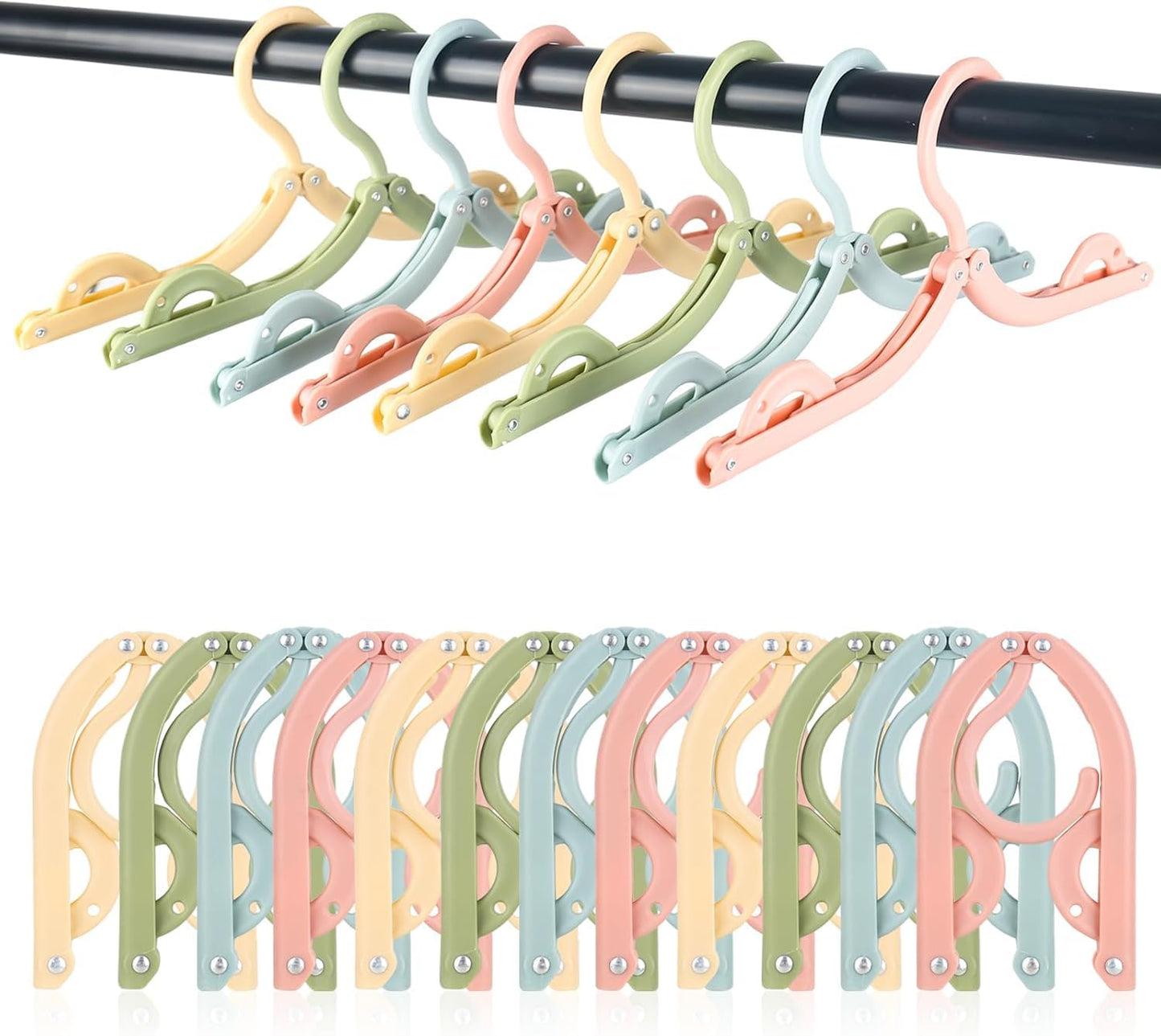 DMJJSD® 20 PCS Travel Hangers Folding Clothes Hangers Portable Plastic Clothes Coats Hangers Non-SlipTravel Hanger Portable Folding Foldable Space