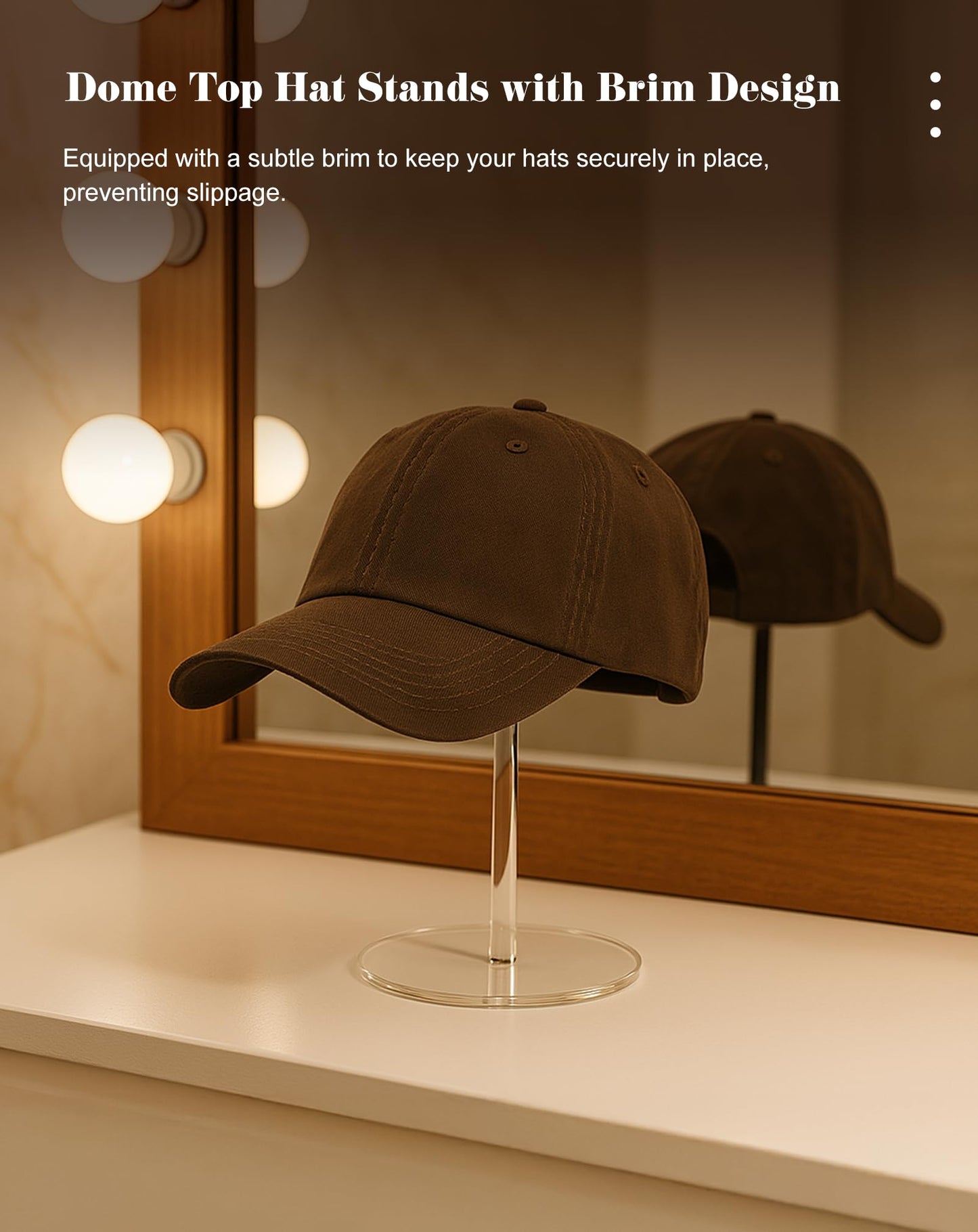 TINGSING Acrylic Hat Display Stand, 13'' Clear Hat Holder