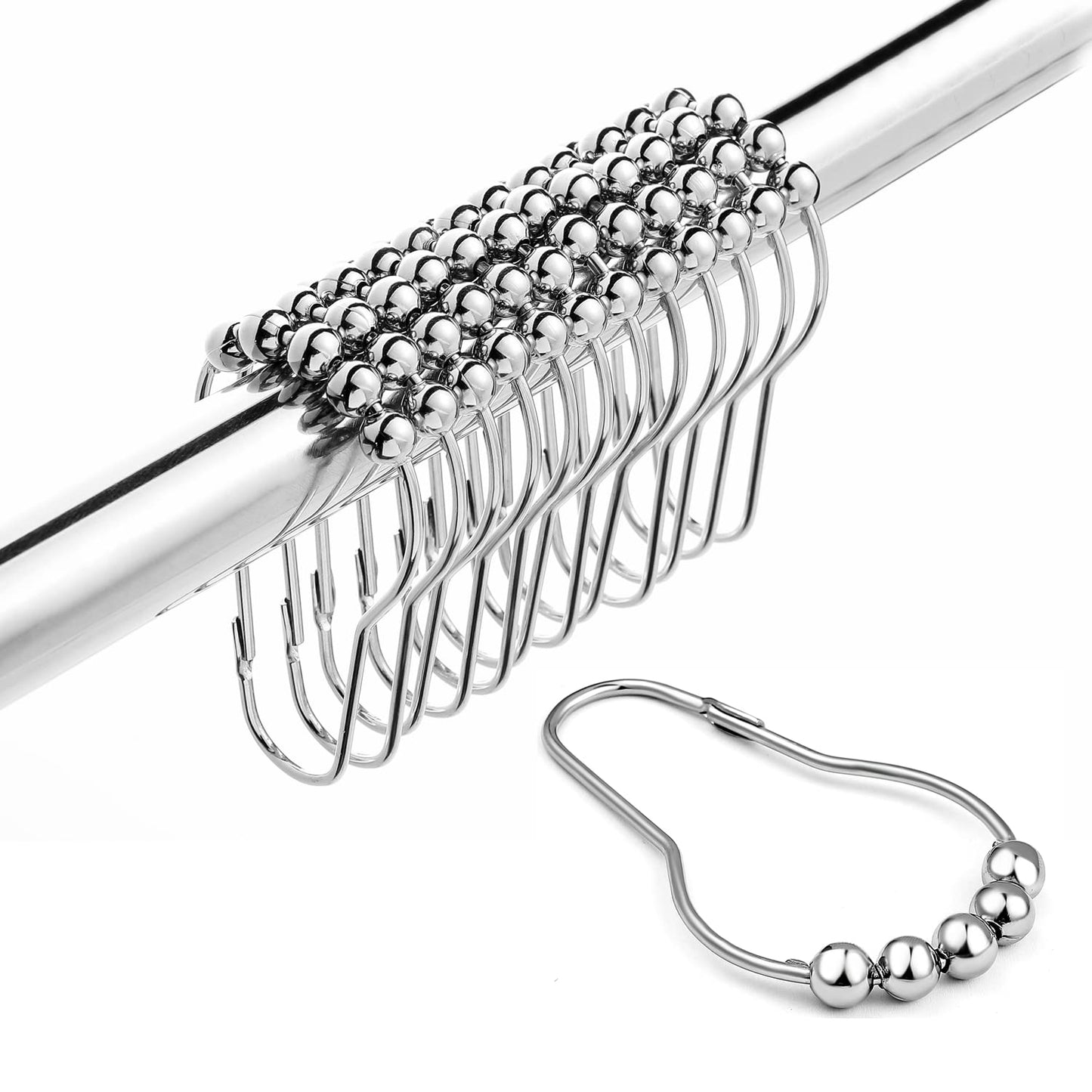 Shower Curtain Hooks,Curtain Hooks Rings for shower curtain (14 Pack)