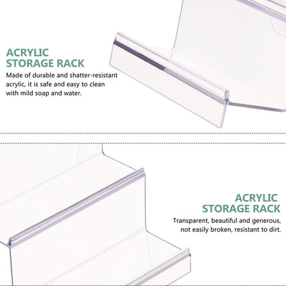 Cabilock Clear Acrylic Desktop Wallet Rack 2 Tier Storage Display Stand Holder for Purse Handbag Organizer Compact 5.71 X 5.51 X 4.72 Inch