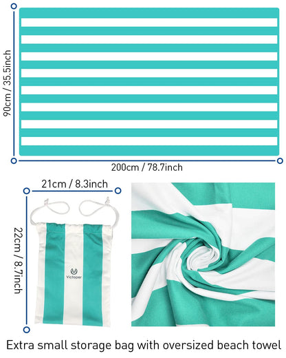 Victoper Microfiber Beach Towel Quick Drying 200 * 90cm Sand Free Soft Compact Lightweight Beach Towels for Adults Ideal for Swimming Beach Yoga