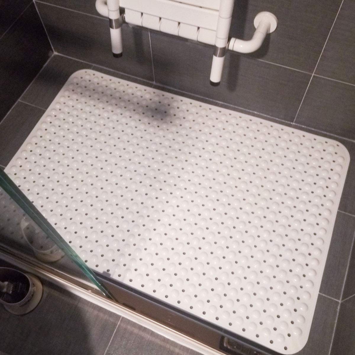 Bathsafe Extra Wide 90x60CM Non-Slip Soft Bath Mat Anti Slip TPR Shower Mat with Strong Suction Cups Non Skid Mats for Bathroom Toilet Hotel,