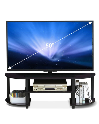 Furinno Turn-S-Tube Wide TV Entertainment Center, TV Unit, TV Stand, Dark Walnut