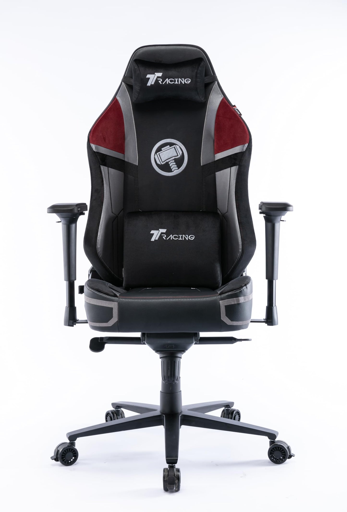 TTRACING Gaming Chair for Adults, 186kg Heavy Duty Desk Seat, 155° Reclining with 4D Armrests, Velour & Faux Leather Office Furniture