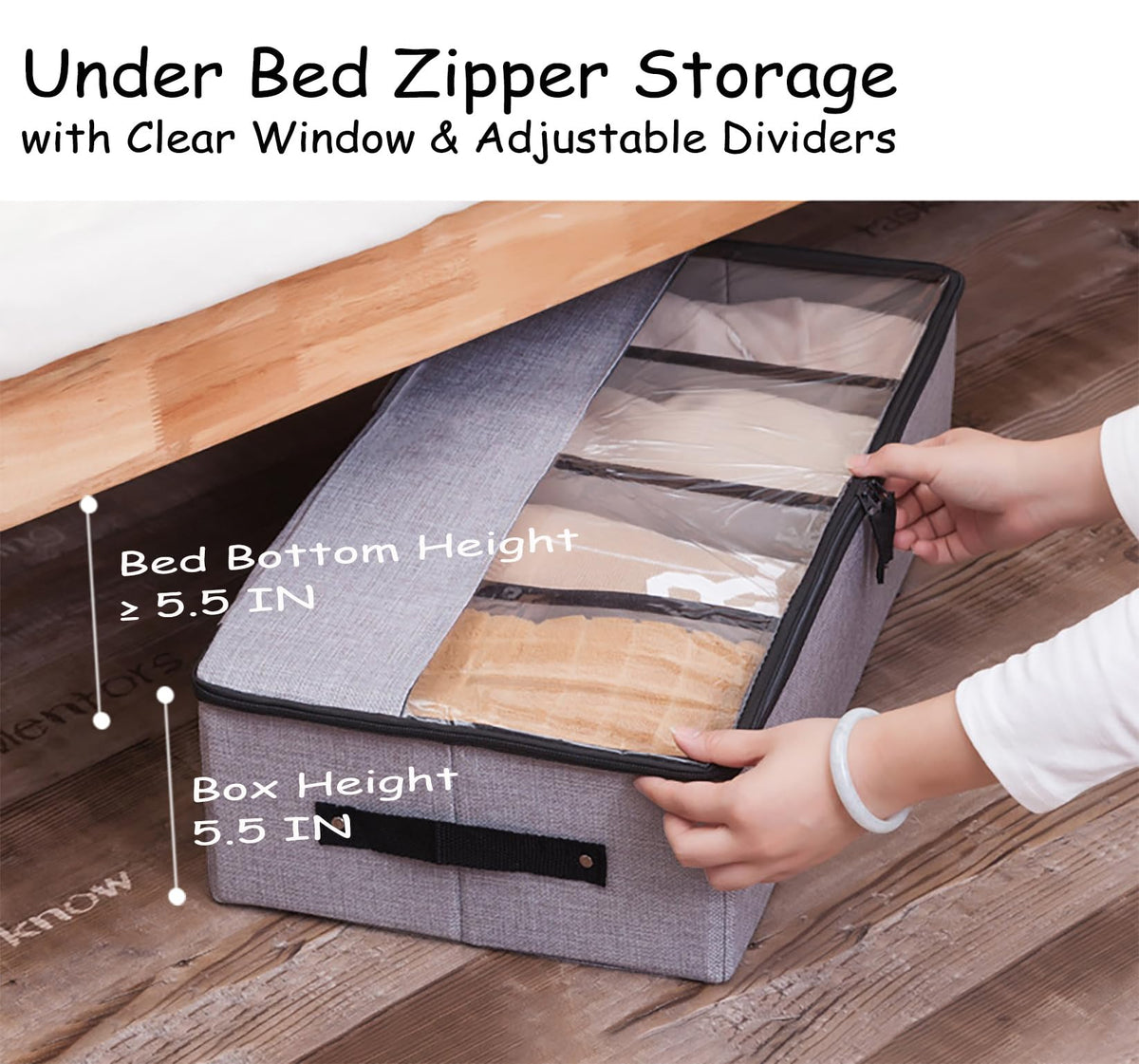AARAINBOW Under Bed Shoe Storage Box 2 Pack, Fabric Organiser with Lid