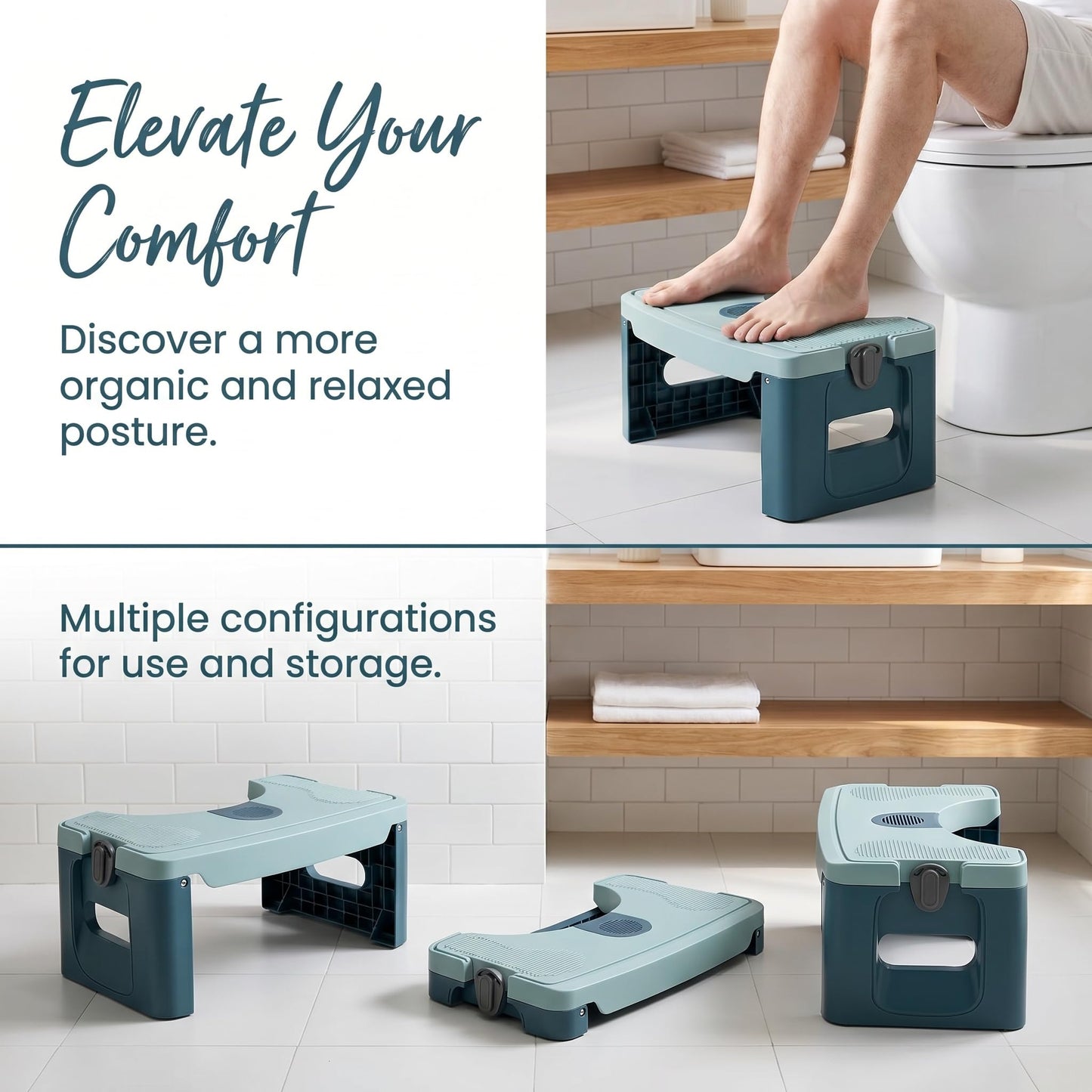Xygobla 17cm Folding Toilet Stool Portable Non Slip