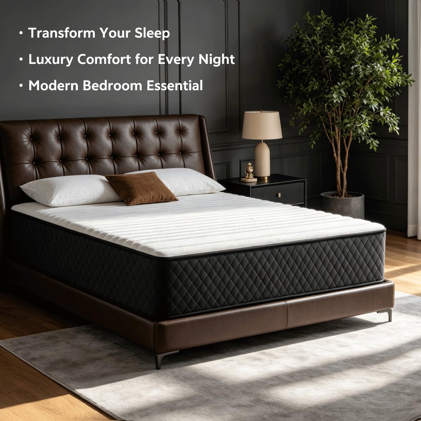 MOLPHIT Extra Firm Double Mattresses 10 Inch, 7-Zone Hybrid Mattress with Memory Foam and Individually Pocket Spring