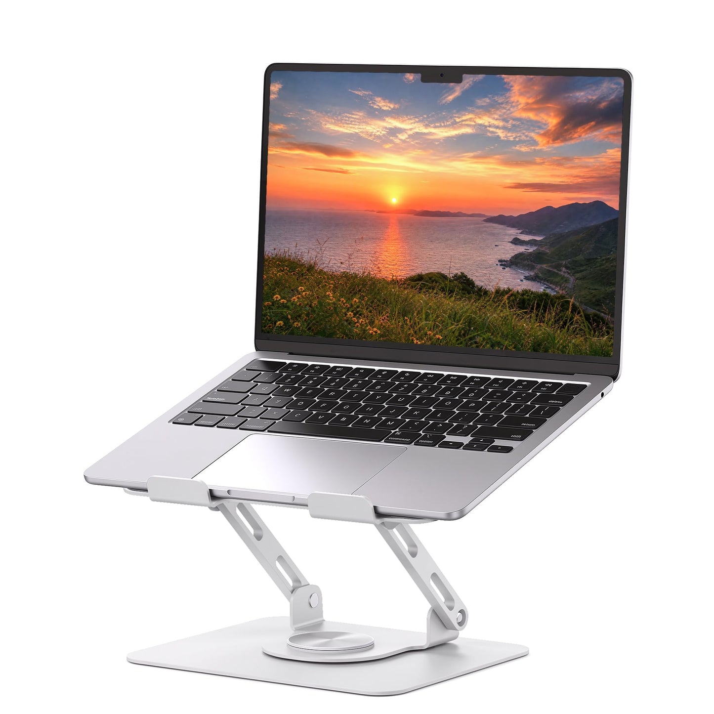 SOUNDANCE 360 Rotating Laptop Stand, Adjustable Riser,10-17", White