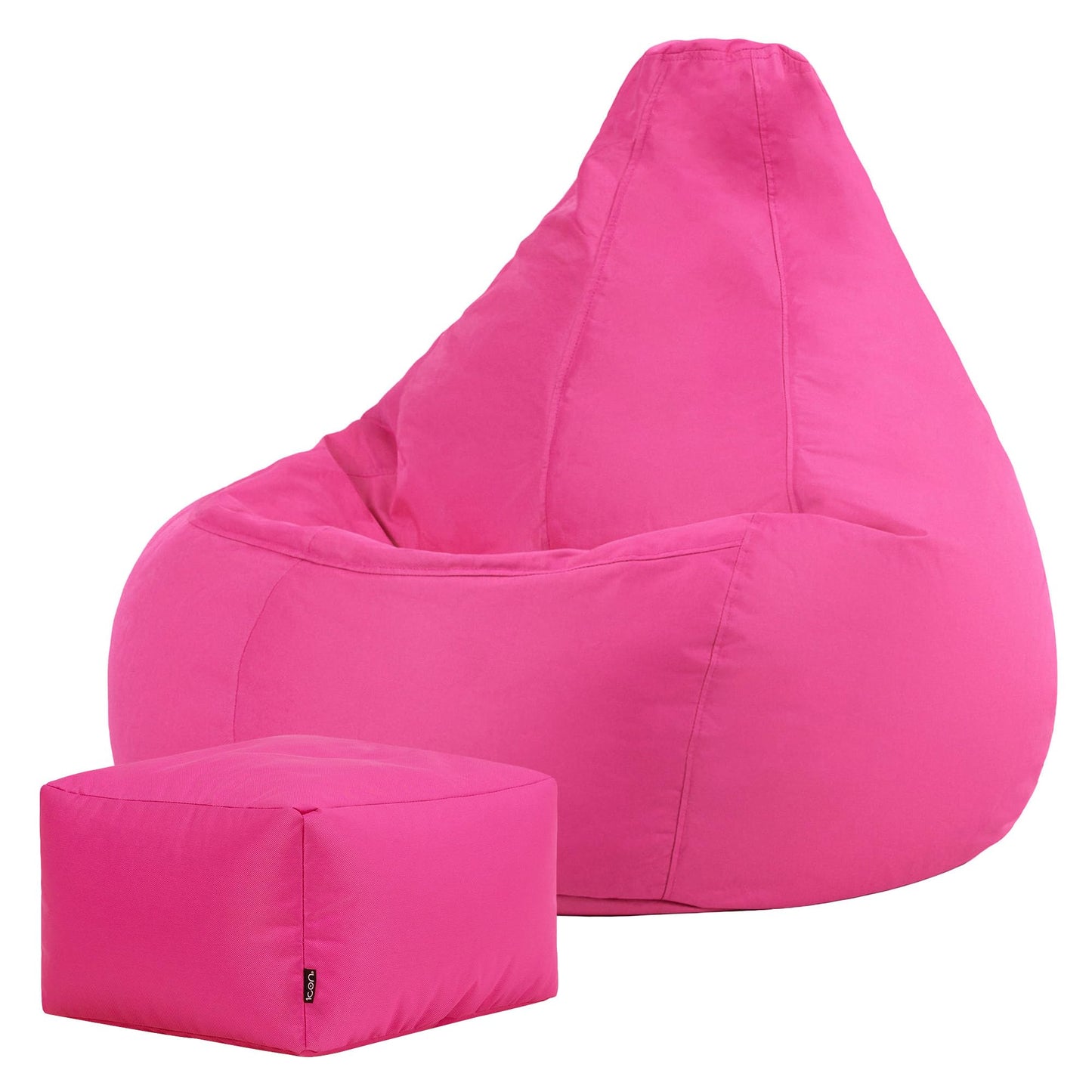 Bean Bag Bazaar Outdoor Bean Bag & Footstool with Filling Included, Pink