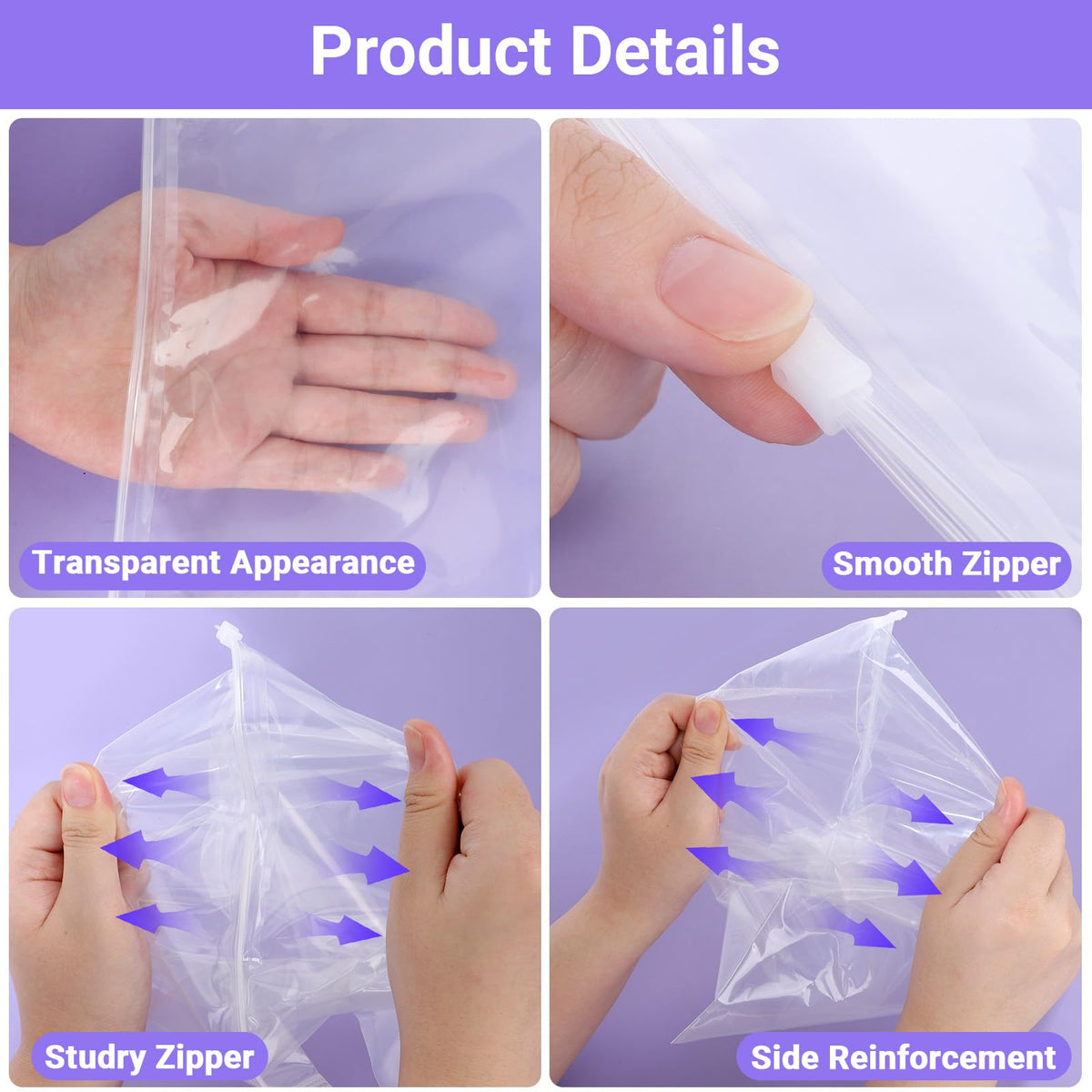 Svaldo Clear Zip Bags for Travel, 25Pcs 25 * 30cm Bikini Organiser Bags, Resealable and Reusable, Plastic Pouches for Swimsuit, Underwear, Cosmetics