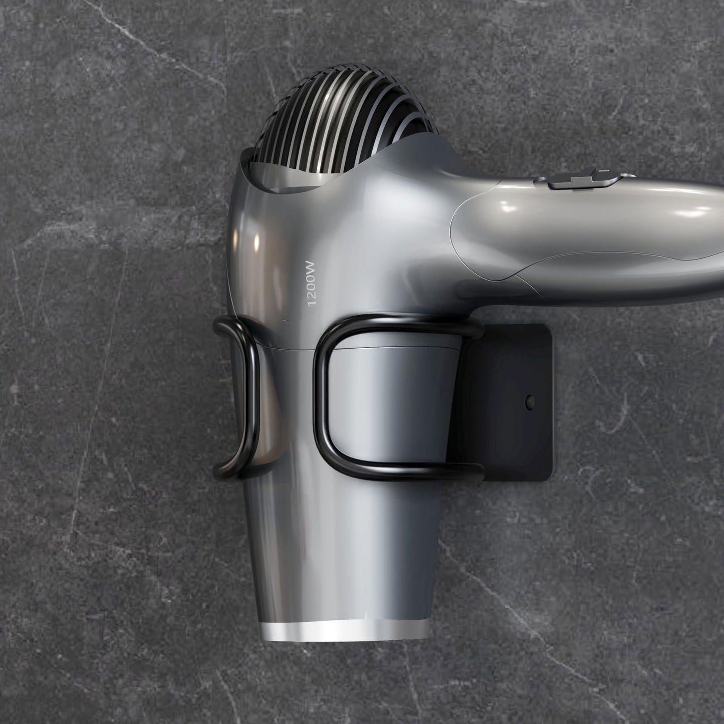 Kegii Hairdryer Holder Wall Mounted, Adhesive&Drilling Hair Dryer Holders for Dressing Table, Hairdryer Stand Storage for Bathroom, Bedroom