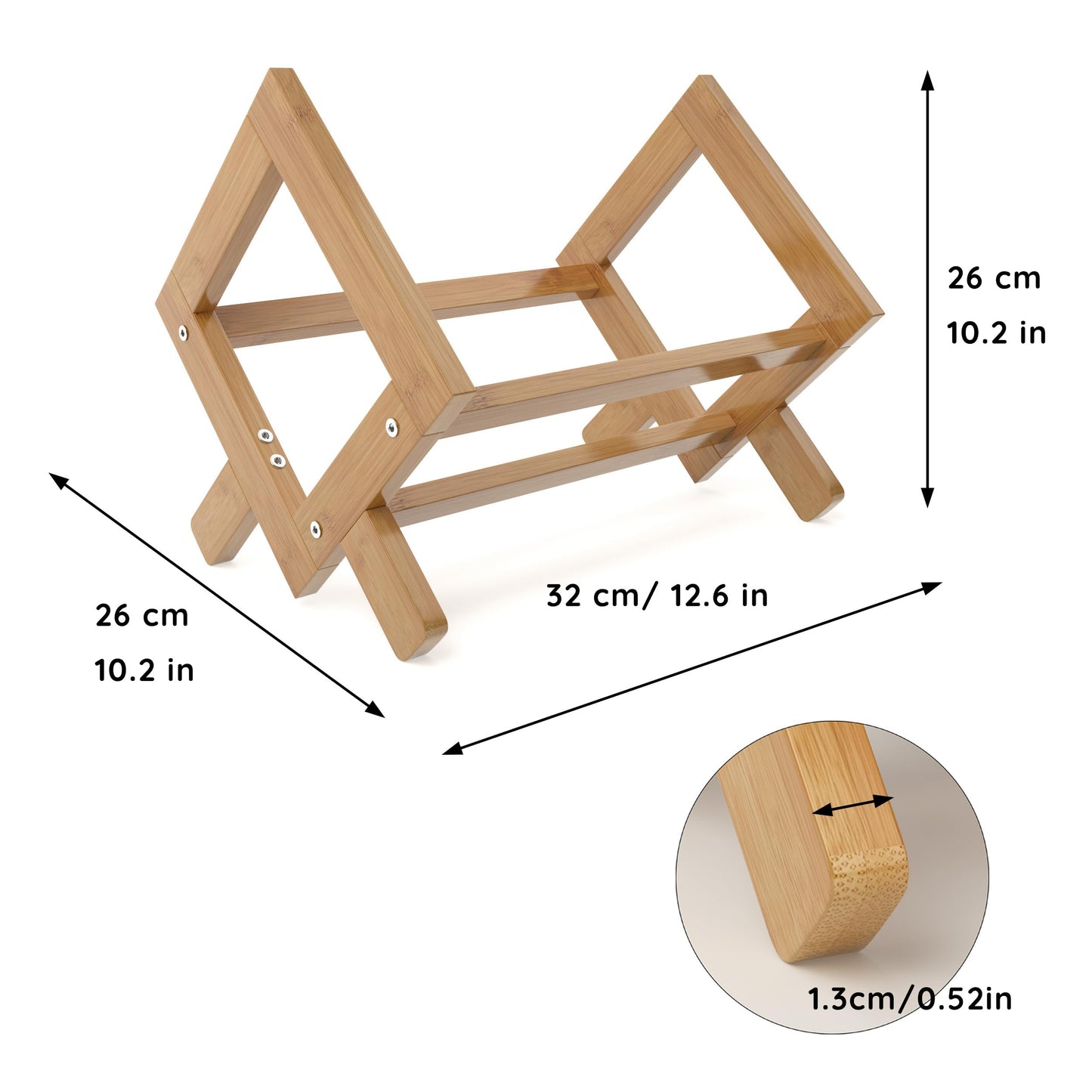 FEXPLENDID Desk Organiser Bamboo, Children's Bookcase, 35 x 24.5 x 21 cm, Desk Attachment, Wooden Desk Organiser, Desk Top Shelf, Mini Shelf