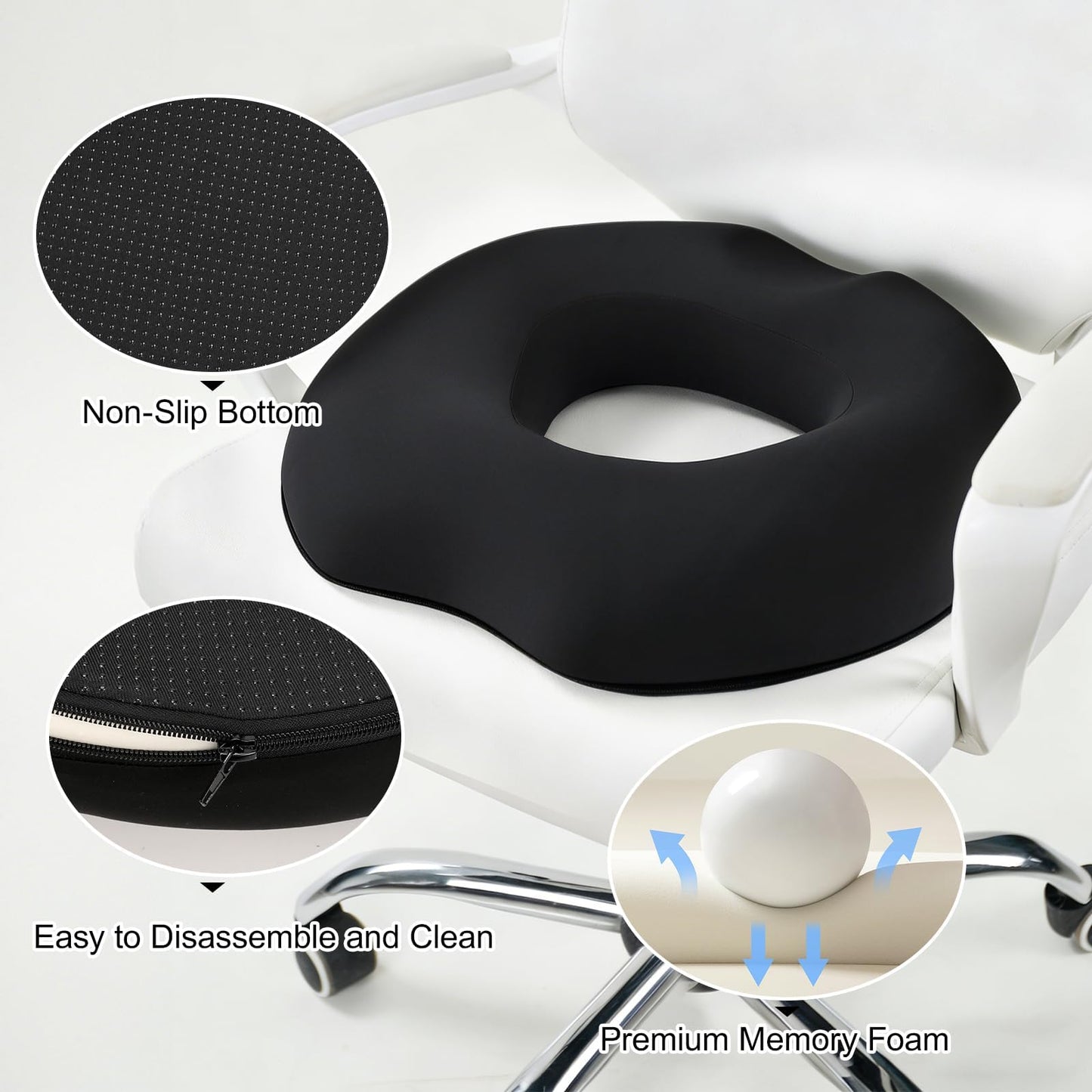 FALSKT Donut Cushion Coccyx Cushion for Tailbone Pain Relief Hemorrhoids