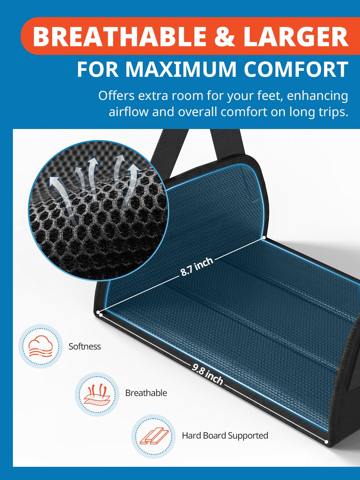 SARISUN Foot Hammock for Flight 2-Pack Foot Rest with Portable Carry Bags