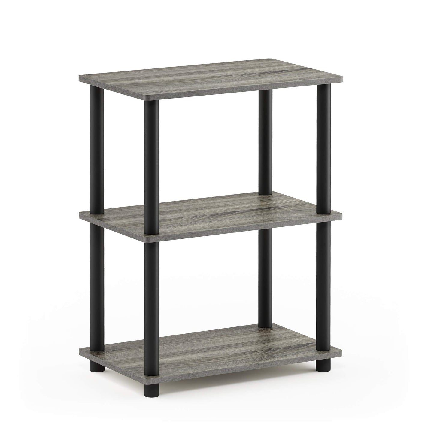 Furinno TURN-N-TUBE Storage Shelves, 3-Tier Book Shelf, Corner Shelf, Toolless Open Shelves, for Organization and Storage, Living Room, Garage