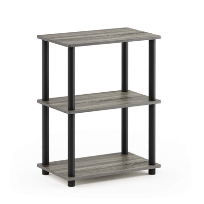 Furinno TURN-N-TUBE Storage Shelves, 3-Tier Book Shelf, Corner Shelf, Toolless Open Shelves, for Organization and Storage, Living Room, Garage