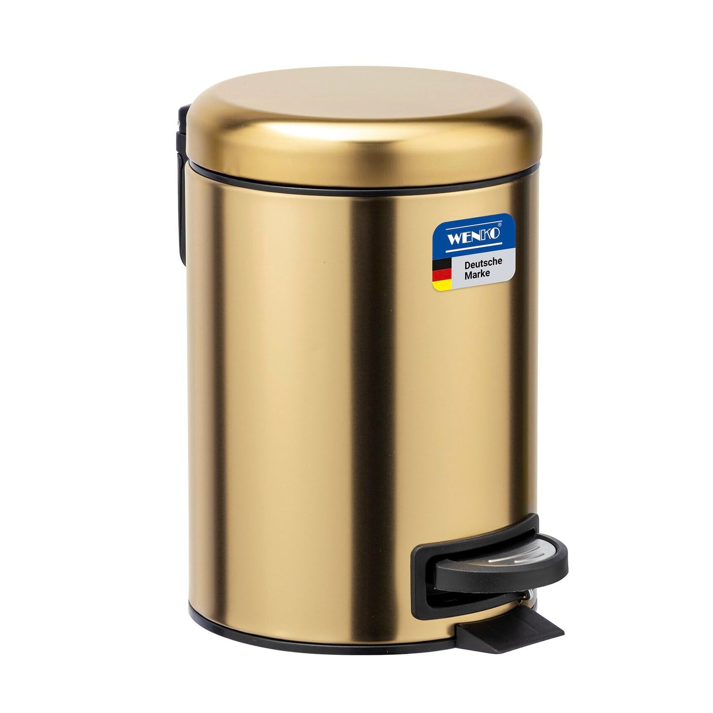 Wenko Leman Cosmetic Pedal Bin Matte Gold 3 L – Cosmetic Bin, Rubbish Bin with Anti-Fingerprint, Capacity: 3 litres, stainless steel
