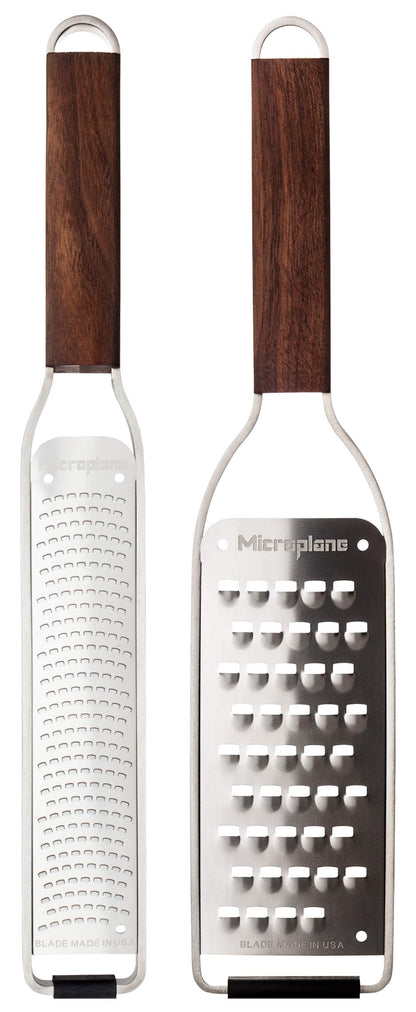 Microplane Kitchen grater Set (Zester & Extra coarse) for citrus fruits, hard cheese, nutmeg, potato, zucchini and carrot with stainless steel blades