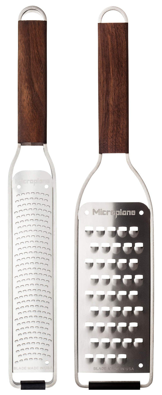 Microplane Kitchen grater Set (Zester & Extra coarse) for citrus fruits, hard cheese, nutmeg, potato, zucchini and carrot with stainless steel blades