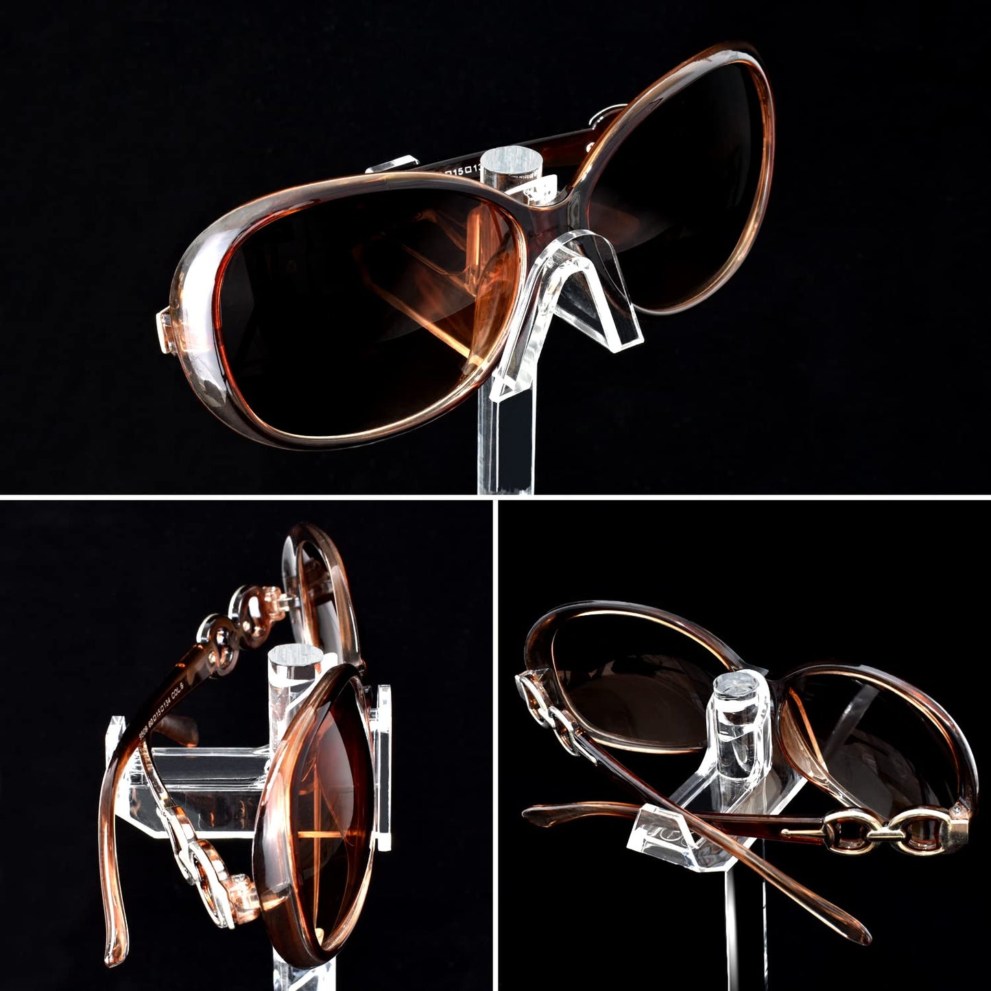 Mooca 2 Pcs Set Acrylic 3 Tier Eyeglasses Frame Riser Display Stand, Sunglasses Rack, Sunglasses Rack Holder, Acrylic Eyewear Display