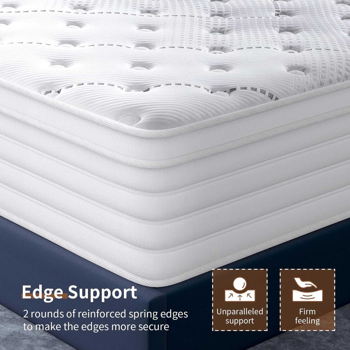Queblox 5FT King Mattress, 11 Inch 7-Zone Pocket Sprung Mattress
