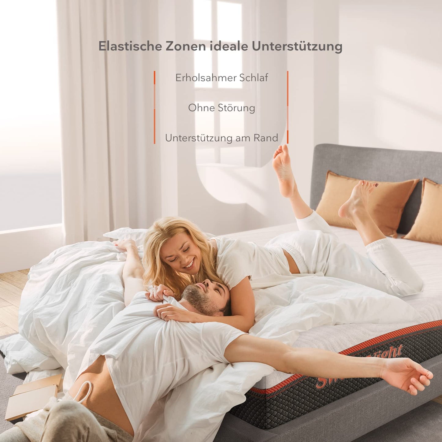 Sweetnight King Mattress 5ft Hybrid Mattress, 8” Thick Spring Mattress with Gel Memory Foam & Pocket Innerspring for Cool Sleep & Edge Support
