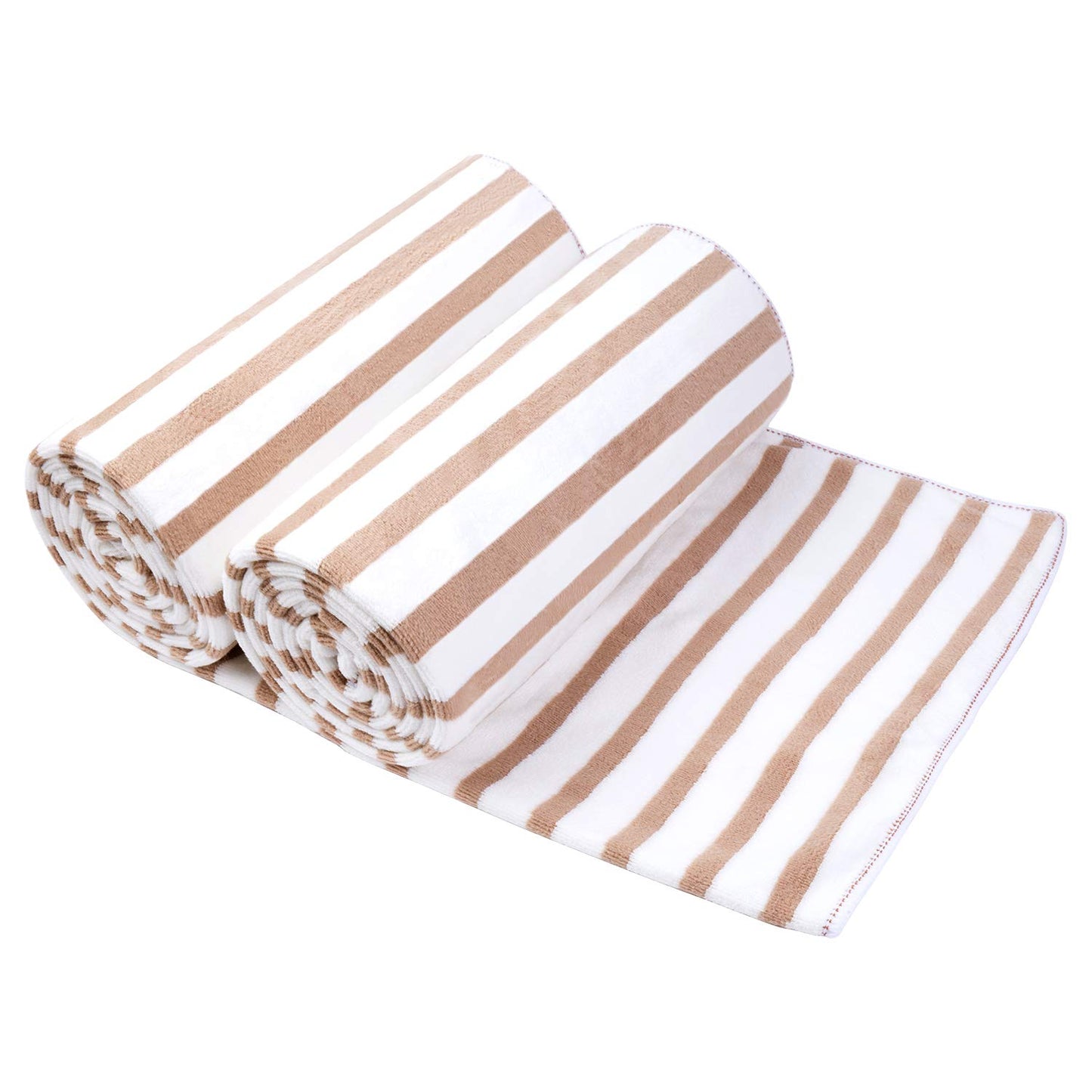 JML Microfiber Beach Towels, Quick Drying Towel (2 Pack, 30" x 60") Cabana Stripe Absorbent Bath Towel Set for Travel, Summer, Sport, Swimming, Pool