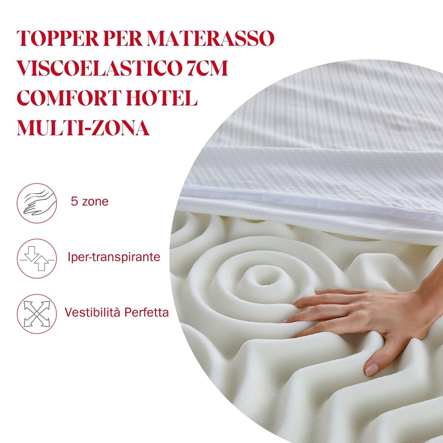 Pikolin Home - Viscozone-Elastic Top - Top Mattress - 7cm, Extra Relax