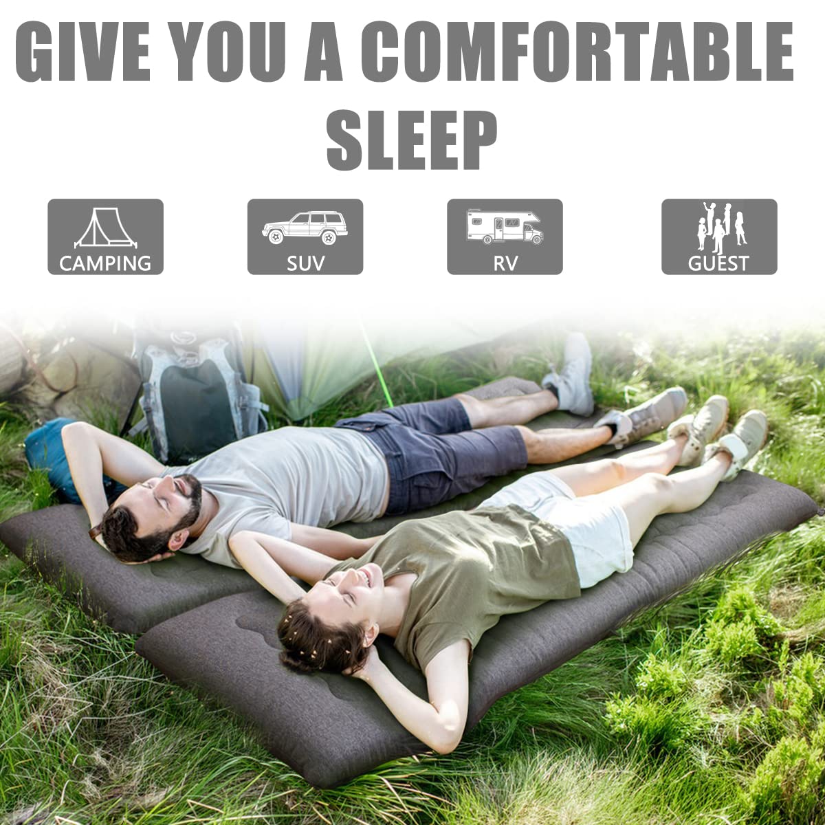 MAXYOYO Portable Foldable Futon Mattress, Hypoallergenic Fabric and High-Density Foam Mattress Pad with Handle and Zipper (Grey, 90x190 cm)