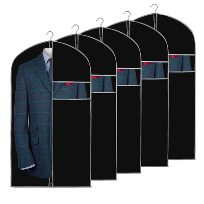 URMI Suit Bag, Breathable 60 x 100cm 5 PCS Garment Bags Clothes Bags for Storage with Clear Window Dust Moth Proof Dress Bags Protector for Suit