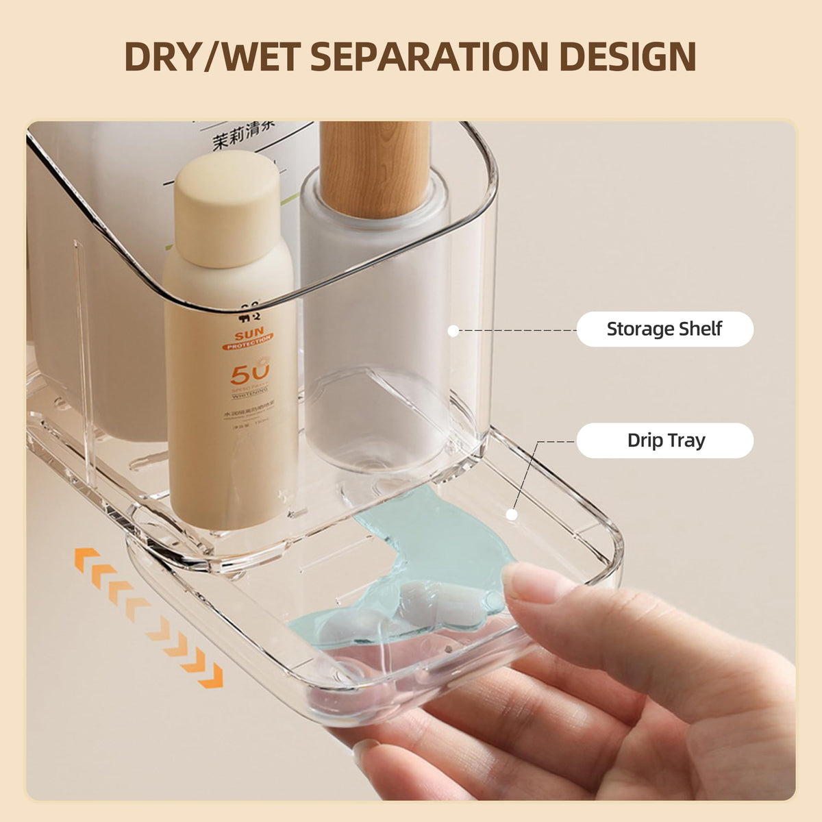 Toothbrush Holder Wall Mounted,Detachable Toothbrush and Toothpaste Holder with Divider for Bathroom