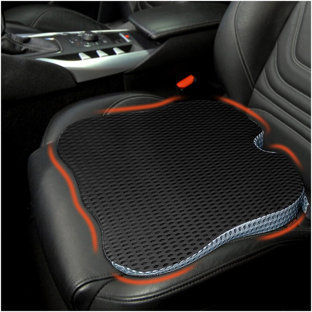 ZHOOGE Car Seat Cushion Pillow, Memory Foam Driver Seat Cushion Car Seat Pad, Wedge Seat Cushion for Office Chairs, Kitchen Chairs, Recliner Black