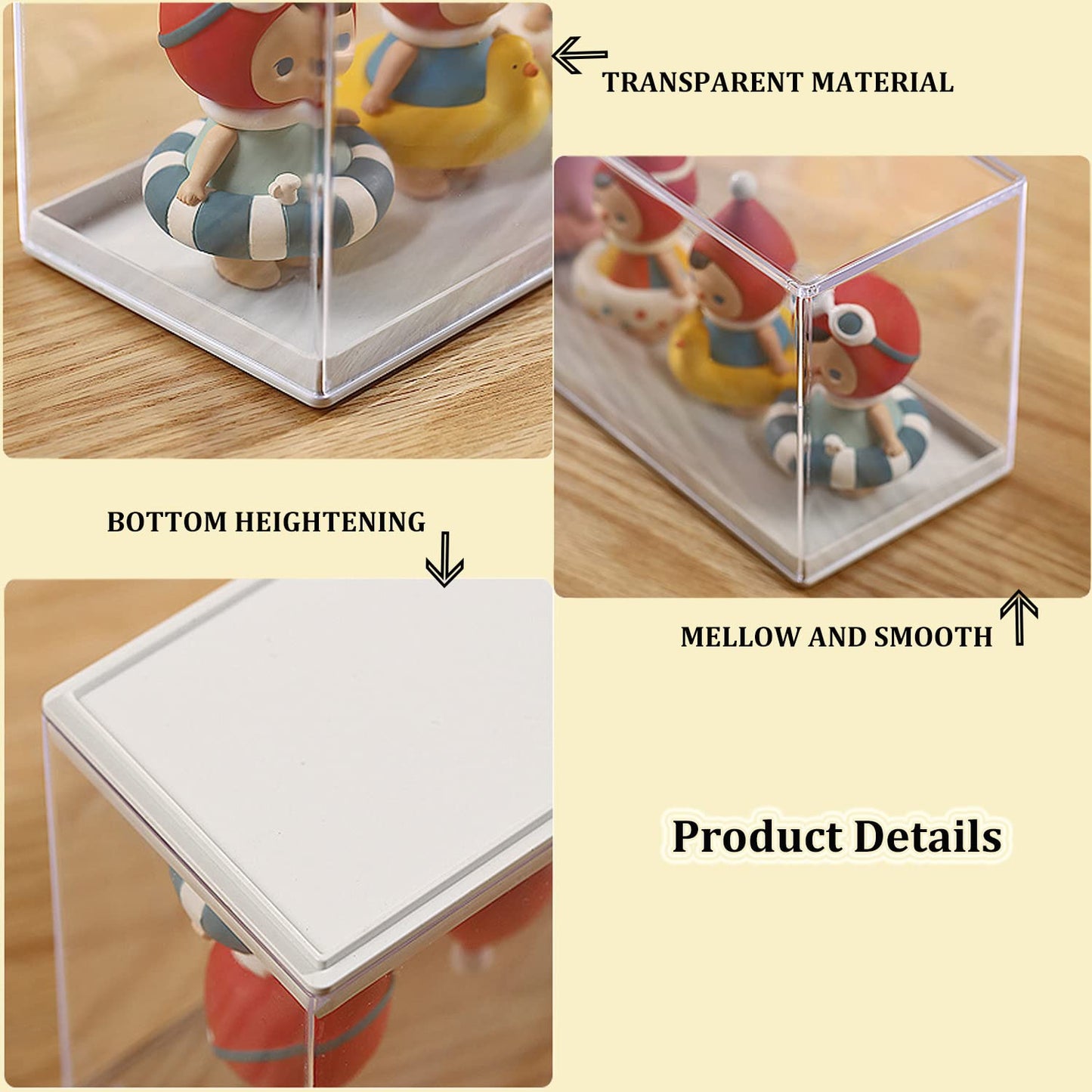 Clear Display Case for Figures，Acrylic Display Case for Doll Toy Collectibles, Action Figures