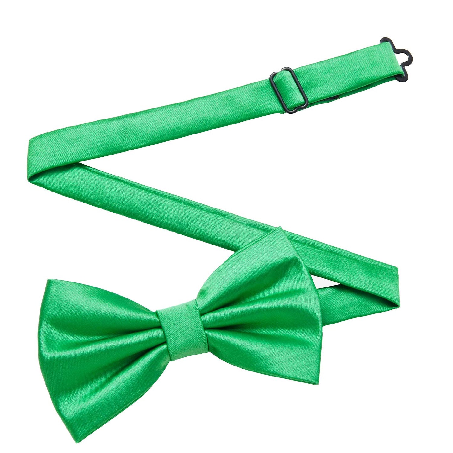 MASADA bow tie light-green - men's accessory in silk-look, continuously adjustable, handmade with hook closure - 12 x 6 cm