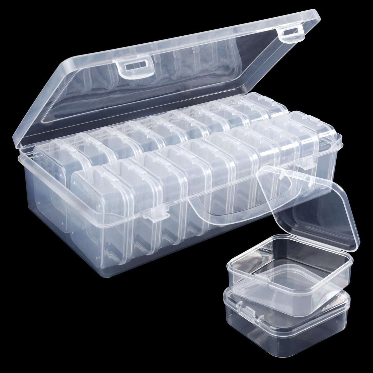 Bead Storage Box, Small Storage Box with Lid, Transparent Bead Organiser