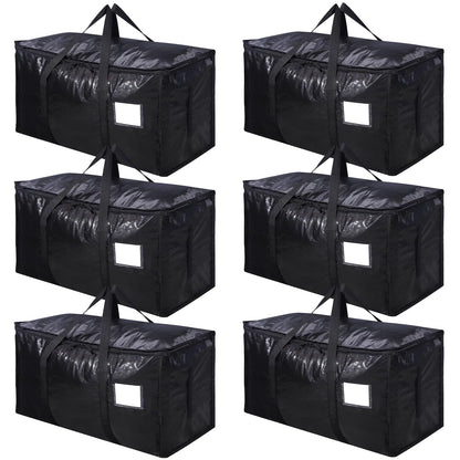 6 Pack 90L Moving Bags, Heavy Duty Storage Bags Dorm Moving Essential,Black