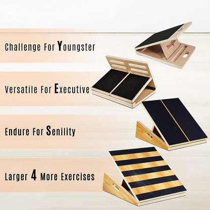 Yes4All BL0J Premium Adjustable Wooden/Steel Slant Board - Incline Board (10, 20, 30, 35 & 40 Degree) - Calf Stretcher, (Slant Board 5 Angles -