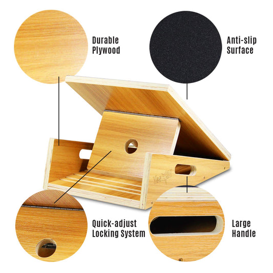 Yes4All GGZT Premium Adjustable Wooden/Steel Slant Board - Incline Board (10, 20, 30, 35 & 40 Degree) - Stretch Board (Slant Board 5 Angles - Full