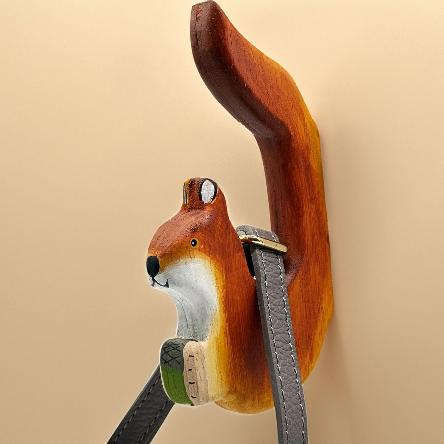 your castle 3 Wall Hooks Coat Hooks Clothes Hooks made of Wood: Squirrel/Fox/Raccoon hand-crafted, Clothes Hooks for Boys & Girls
