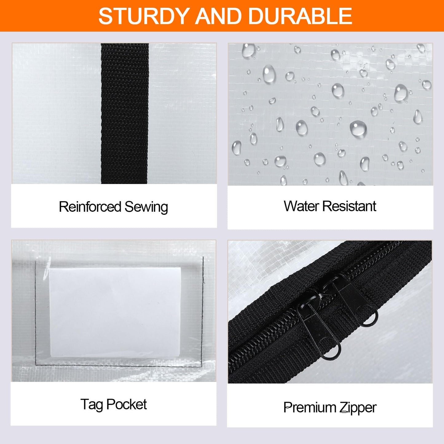Zandrix 95L Waterproof Storage Bags Moving Boxes Bags with Lids - 2 Pack