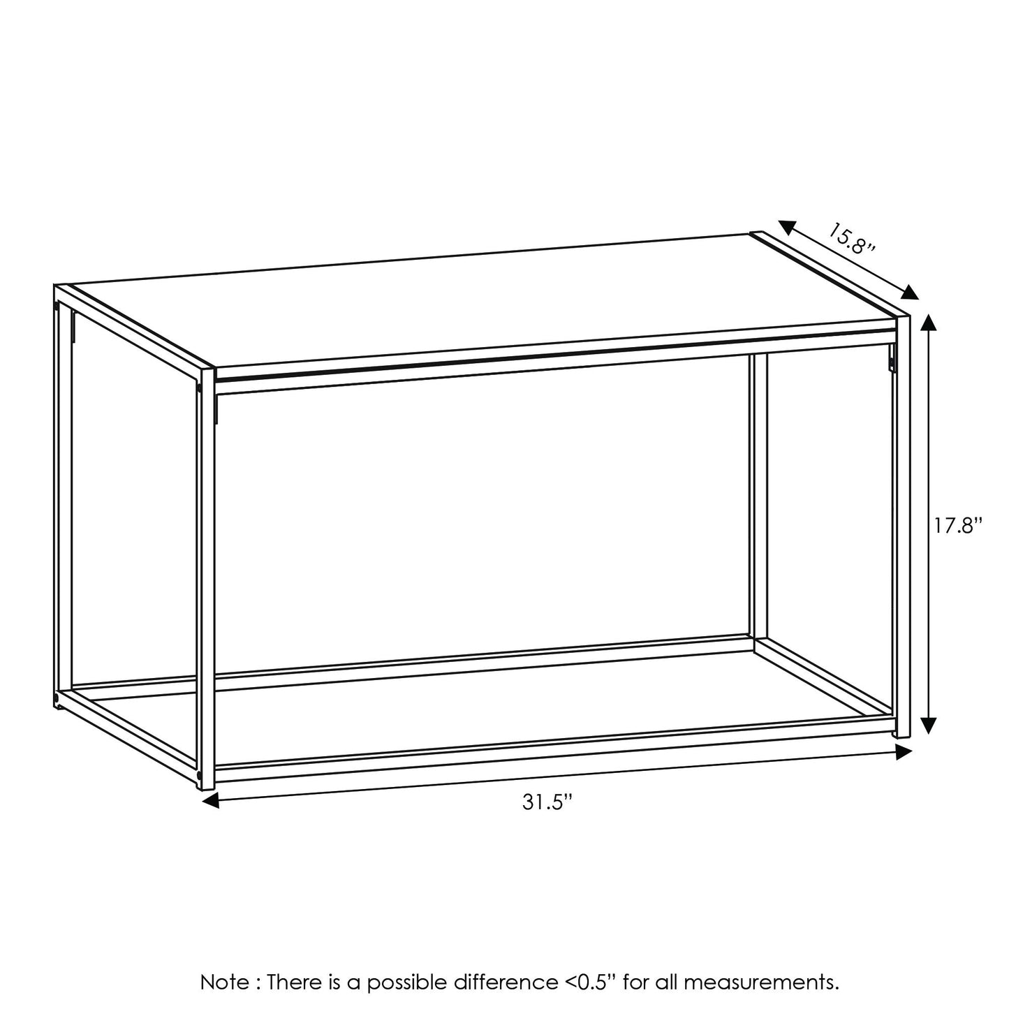 Furinno CAMNUS Coffee Table, Metal Frame Modern Coffee Table and Side Tables Set, Toolless Side Table Sets, for Living Room, Bedroom, Home Office