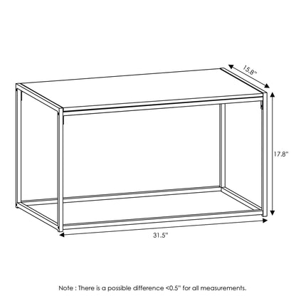 Furinno CAMNUS Coffee Table, Metal Frame Modern Coffee Table and Side Tables Set, Toolless Side Table Sets, for Living Room, Bedroom, Home Office