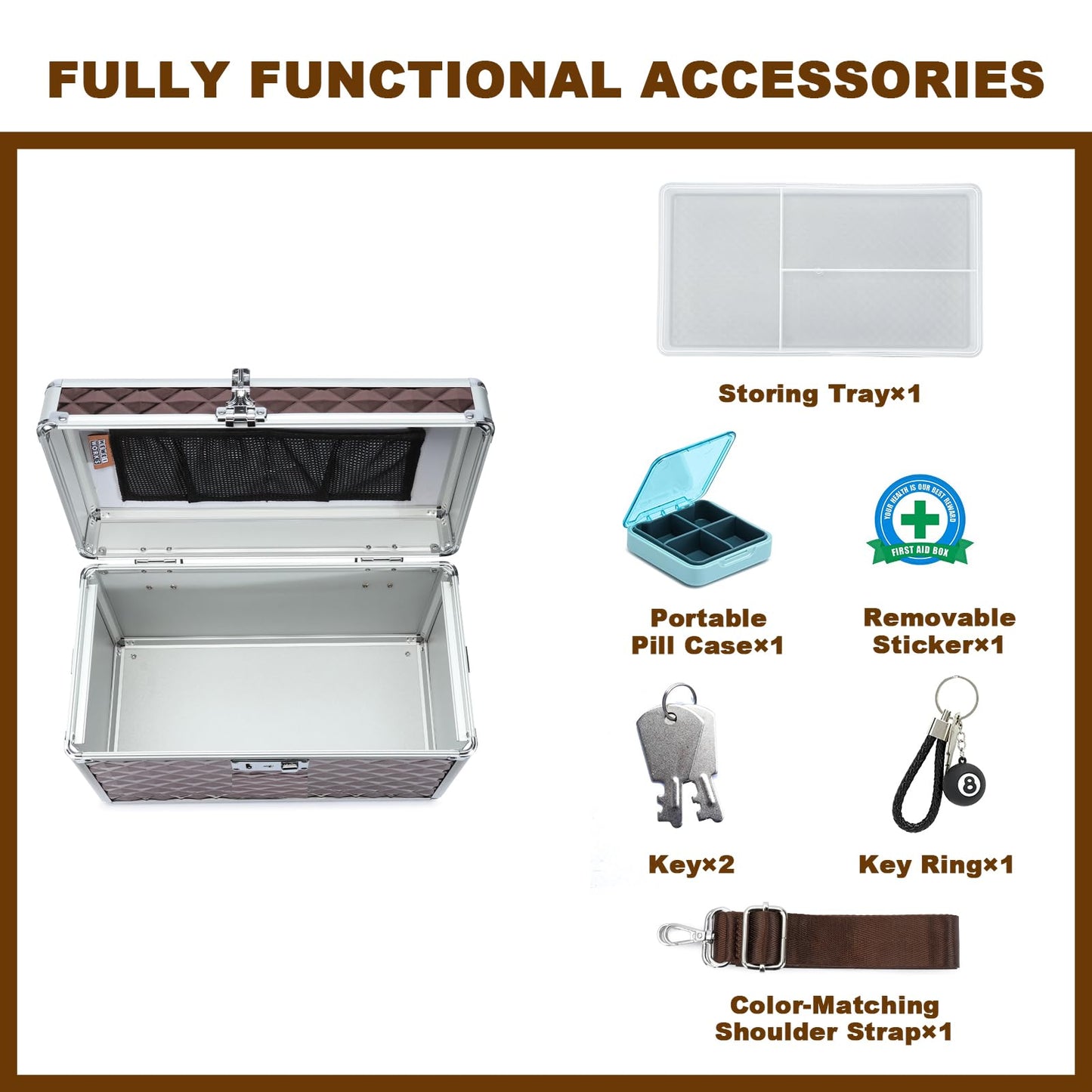 HEWEI WORKS Medication LockBox with Key, Lockable Medicine Storage Box, Security Lock Box, Medical Organizer