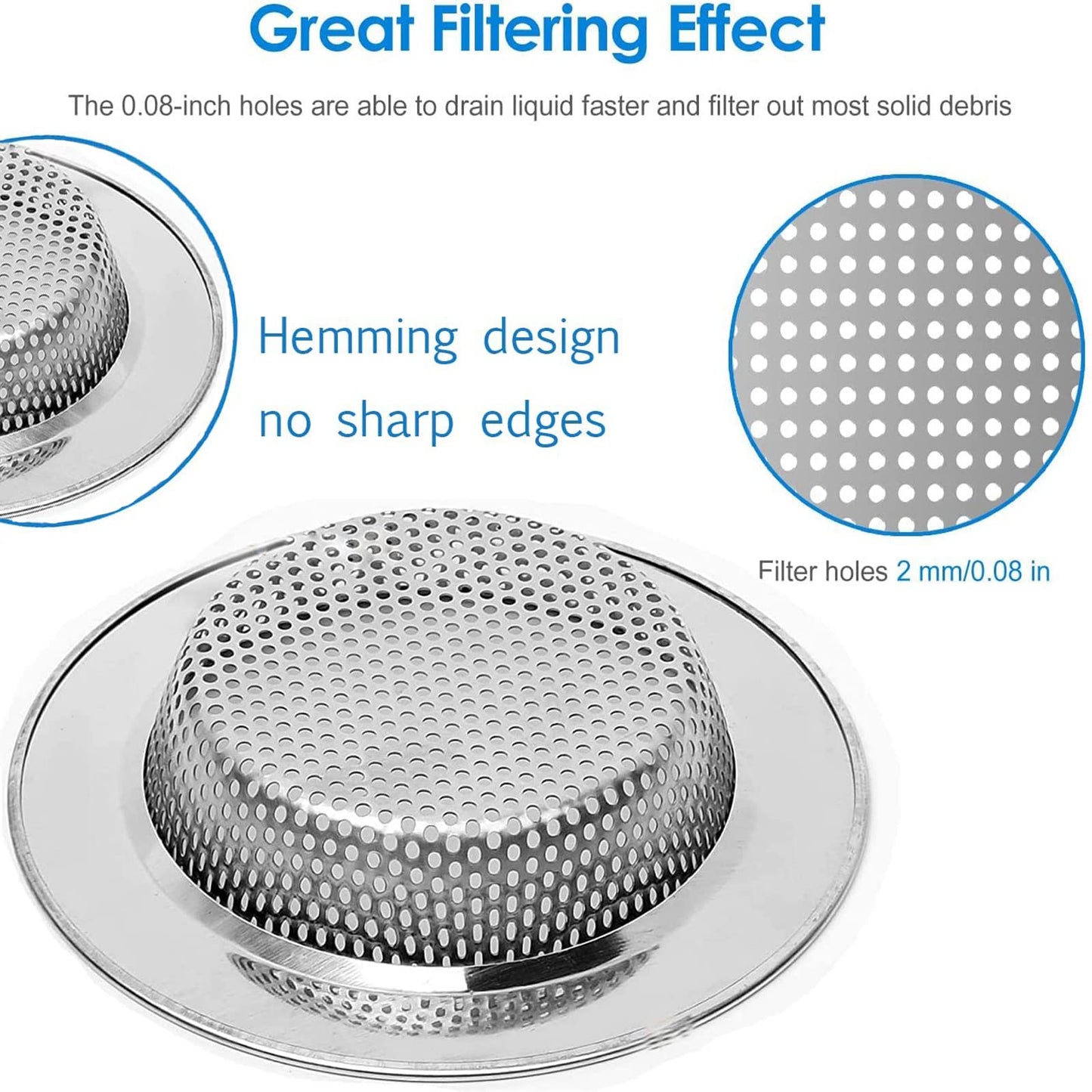 Yizhet 2PCS Kitchen Sink Strainer 7.5cm/2.95 inch