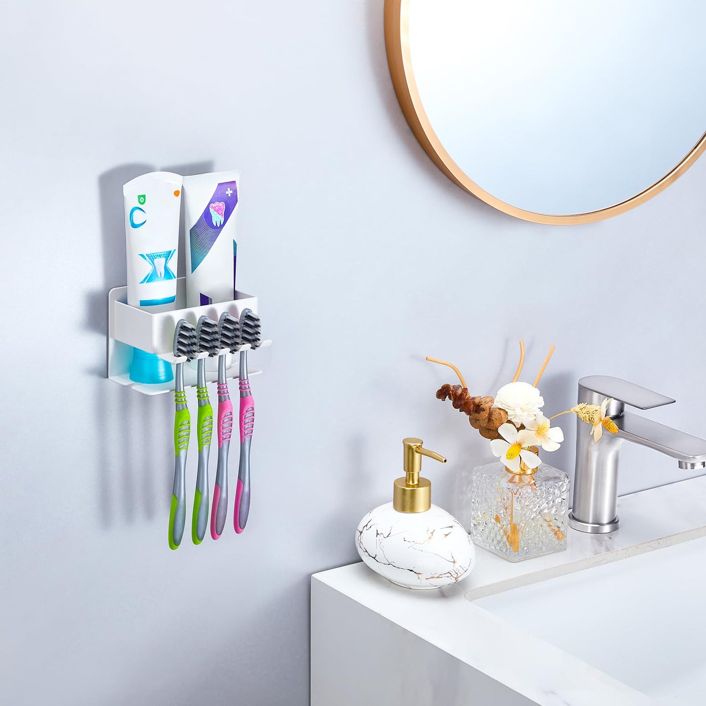 WAYASI Electric Toothbrush Head Holder, Electric Toothbrush Holder, Adhesive Toothbrush Holder Wall Mounted Non Screw, Tooth Brush Head Holder