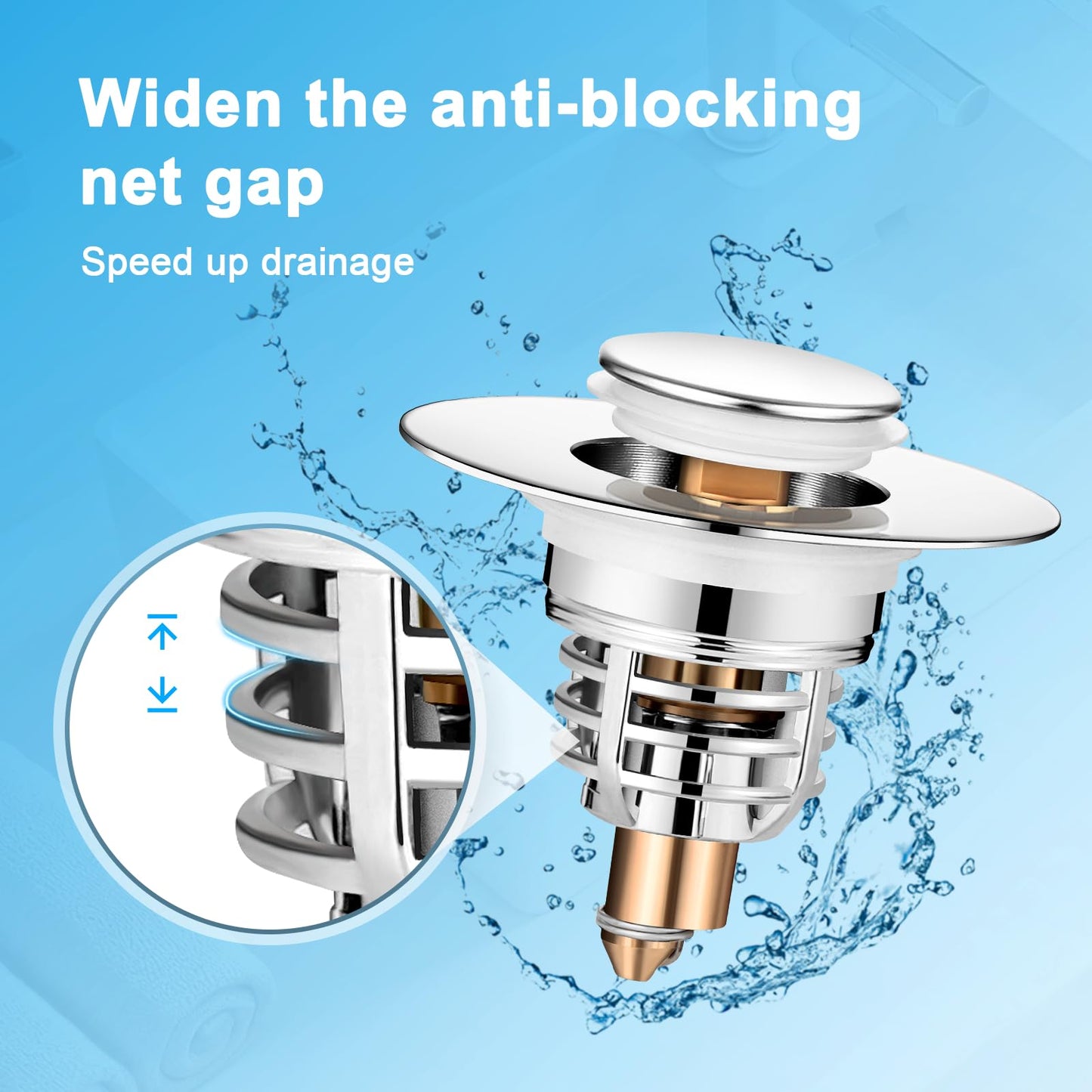 Diboniur 2 Pieces Upgraded Sink Plug 32–41 mm with Pull-Out Design