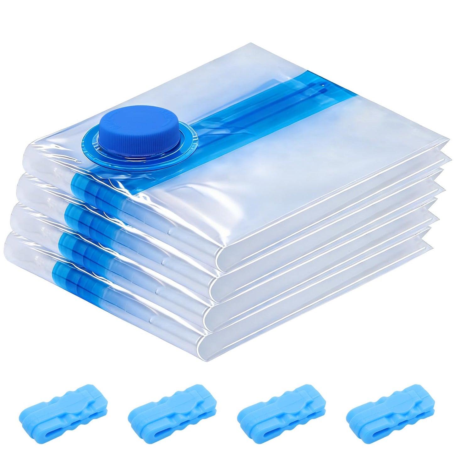 4 Pcs Space Saver Bags Vacuum Storage Bags Small Compression Zipper Storage Bags Vacuum Pack Bags for Clothes, Vacuum Bags for Clothes Travel Home