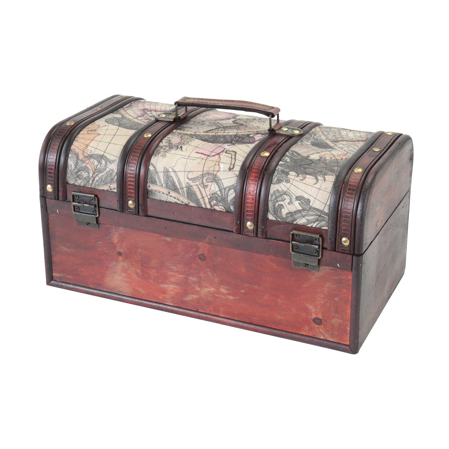 HMF Wooden Treasure Chest, Large Treasure Box with Decorative Lock for Children’s Parties | 38 x 20 x 19 cm | Cuba