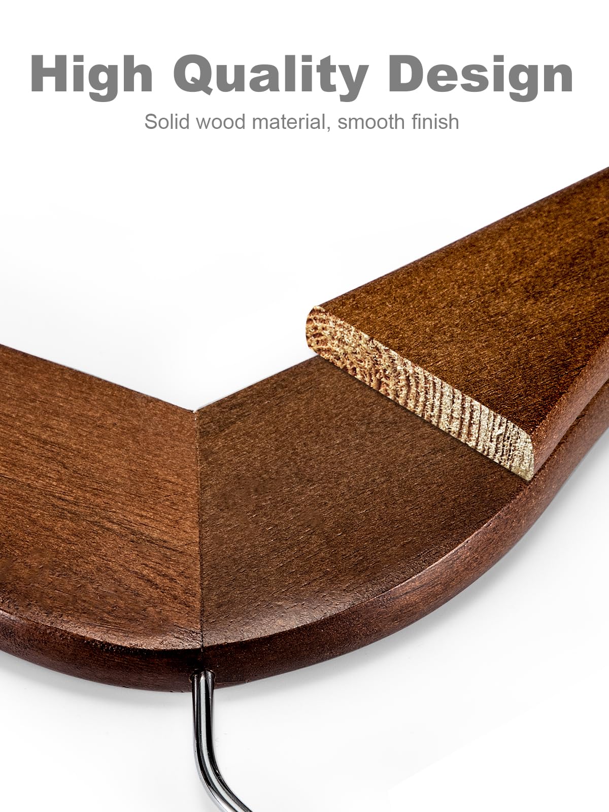 HOUSE DAY Wooden Hangers 30 Pack, Heavy Duty Wooden Coat Hangers, Walnut