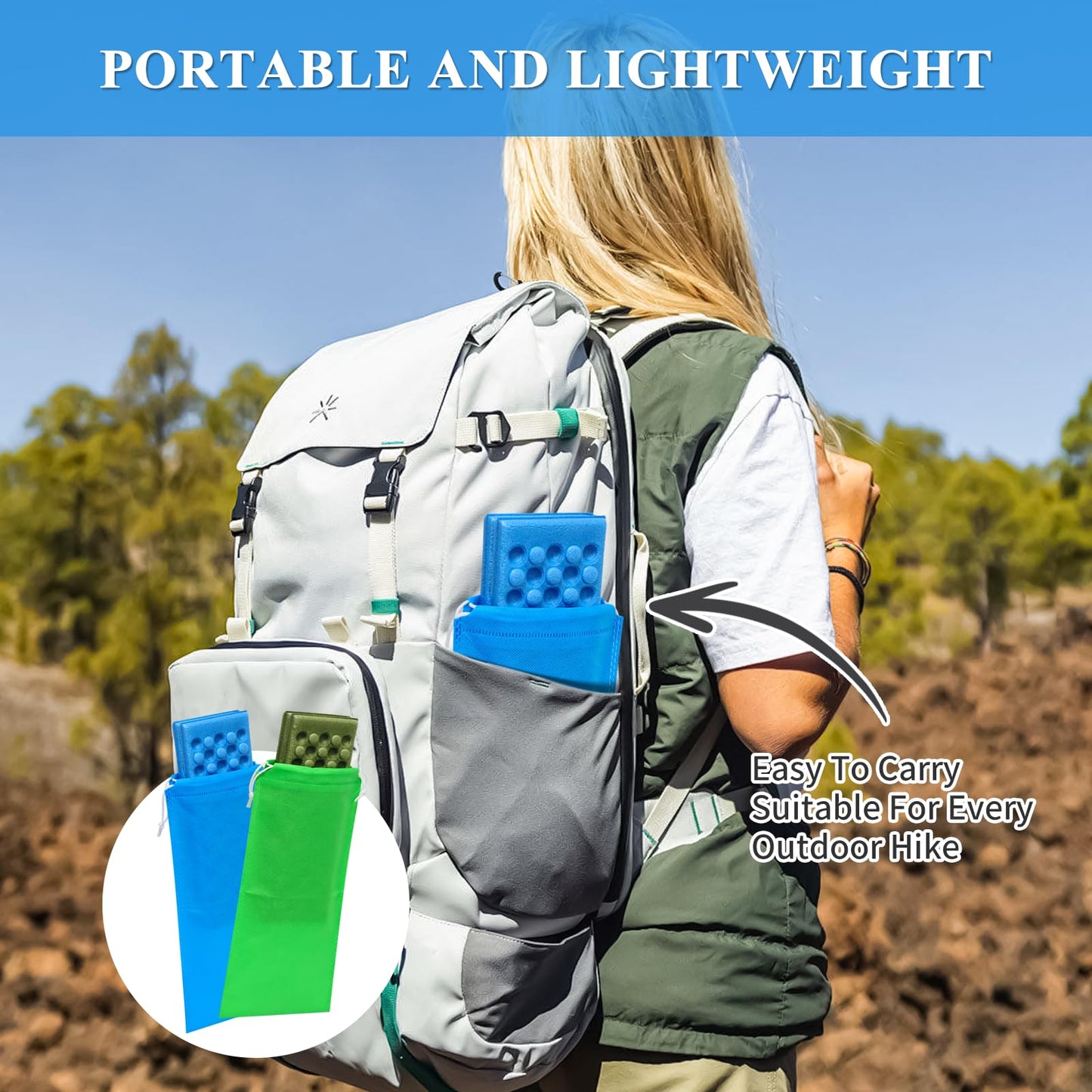 Laurraine 2Pcs Folding Sit Mat, XPE Foam Ultralight Portable Seat Pad